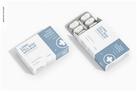 Long pills boxes mockup high angle view | Premium PSD