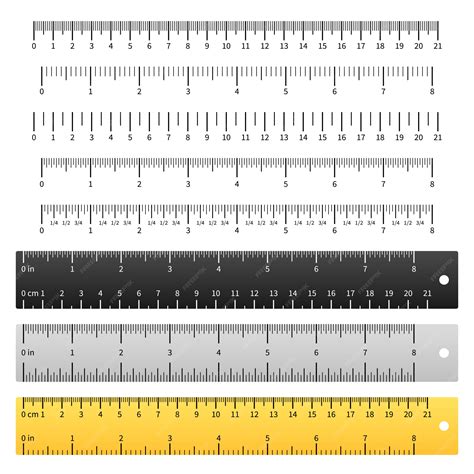Premium Vector | Measuring rulers. School ruler, metric scale measure ...