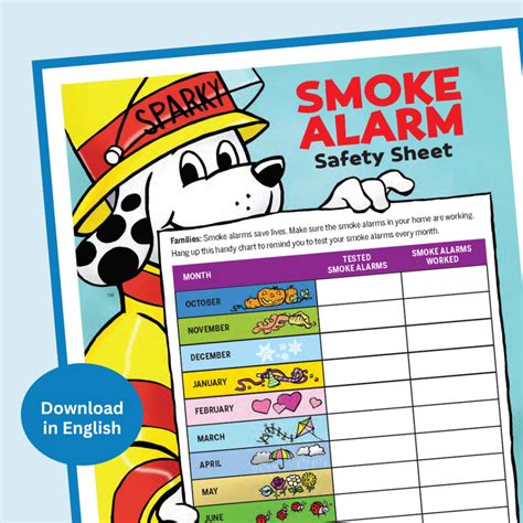 Printable: Smoke Alarm Calendar Check (English and Spanish) | Sparky ...