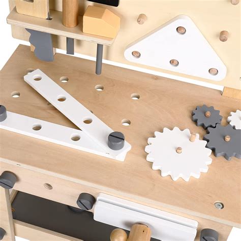 Buy WONKAWOO Wooden Workbench with Blackboard Tool Playset for Kids and ...