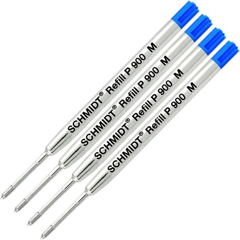 4 Pack - Ink Refill Blue Medium Schmidt P900 Parker Style Ballpoint ...