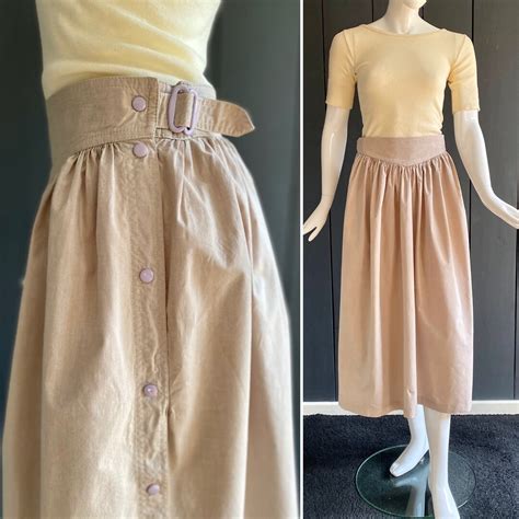 Buy Vintage 80s Infinitif Skirt, Loose Fit and Fitted Waist in Fine ...
