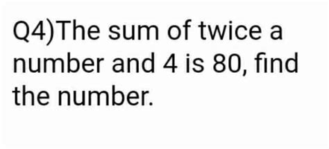 WORD PROBLEM Linear equation - Brainly.in
