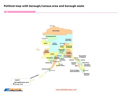 Alaska Borough map - Editable PowerPoint Maps