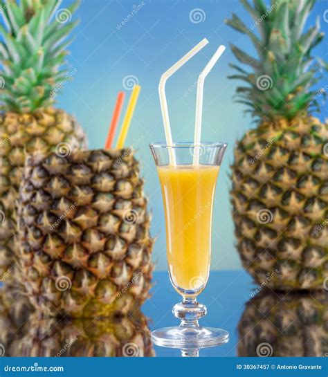 Pineapple and juice glass stock image. Image of herb - 30367457
