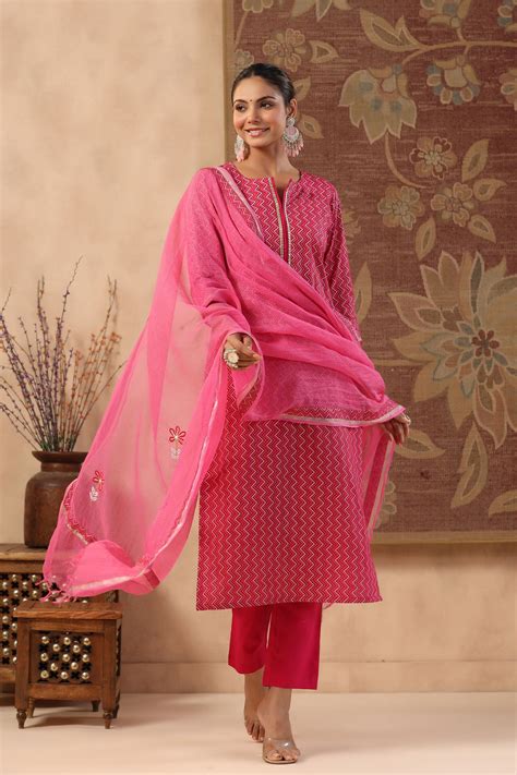 Rani Straight Gold Printed Suit Set – Gillori