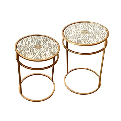 Mirror Metal Gold Nesting Tables (Set of 2) – The Decor Circle