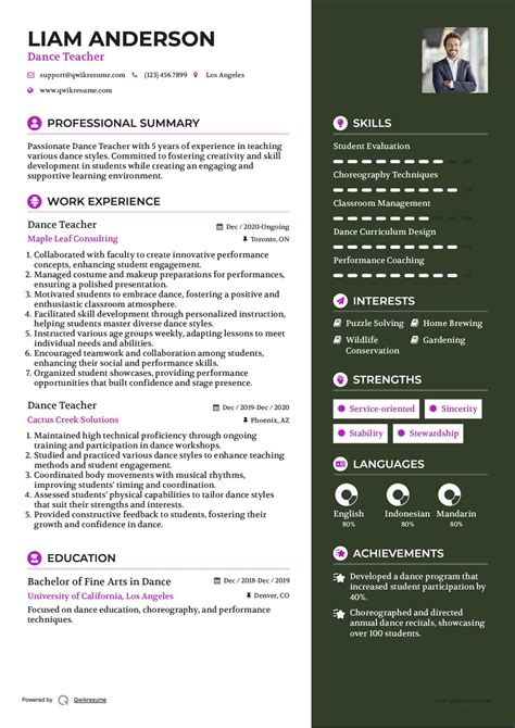 10+ Dance Teacher Resume Samples & Templates for 2025
