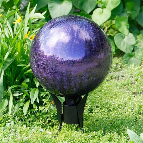 Minuteman International 12-in Diameter Purple Blown Glass Gazing Ball ...