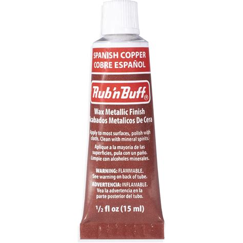 AMACO Rub 'n Buff Spanish Copper 15ml Tube Wax Metallic Finish (Single ...