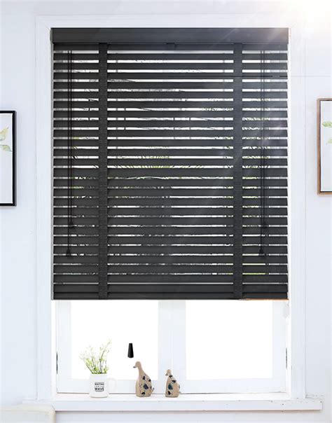 Amazon.com: Wooden Window Blinds, Black Blinds for Windows, Wood Blinds ...