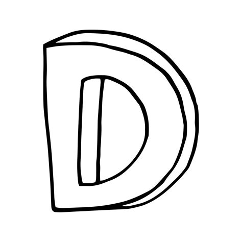 letter D hand drawn in doodle style. sketch, font, handwriting 16223687 Vector Art at Vecteezy