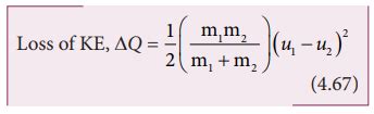 Loss of kinetic energy in perfect inelastic collision
