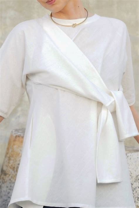 White Tunic Top , Super Soft Khadi, Long and short sleeves : Milan ...