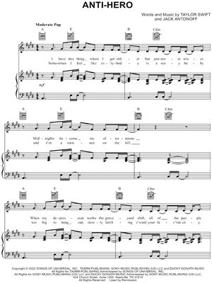 "Anti-Hero" Sheet Music - 37 Arrangements Available Instantly - Musicnotes