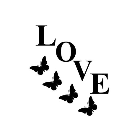 "Love with Butterfly" Black Engineered Wood Wall Art Cutout, Ready to ...
