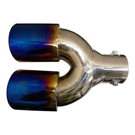 Oshotto Stainless Steel Dual Pipe SS-013 Car Exhaust Muffler Silencer ...
