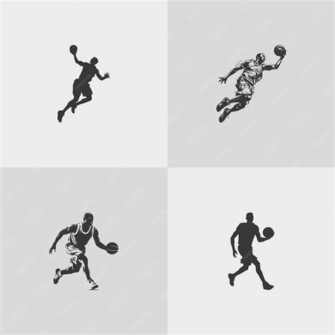 Premium Vector | Basketball player silhouette nba sports game vector set design