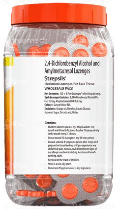 Strepsils Orange Flavour Medicated Lozenges 120 8 Free - Uses, Side ...