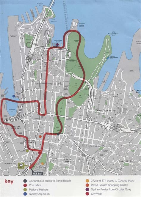 Sydney Attractions Map PDF - FREE Printable Tourist Map Sydney, Waking Tours Maps 2019