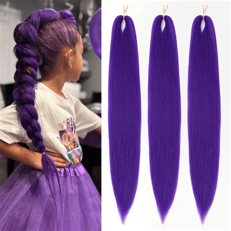K-Pop Rumi Demom Hunters Purple Braiding Hair 30 Inch, 3 Packs Pre ...