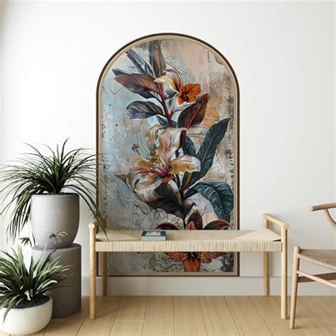 Livin'luxe Vintage Floral Arch Wallpaper, Botanical Print, Large ...