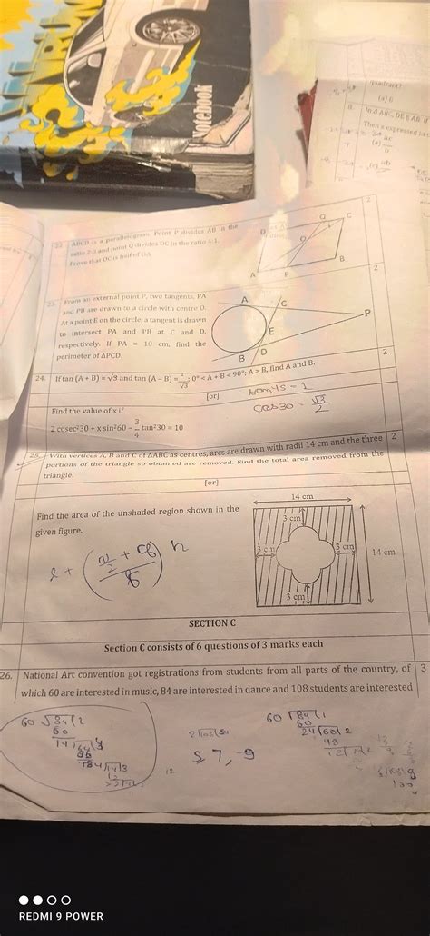 Find the area of the unshaded region shown in the given figure.h+(62n +6..