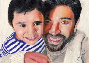 Wall Poster Nivin Pauly And Son work | Artist: Aftab Mohamed Paper ...