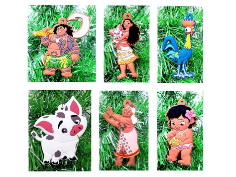 Buy Moana Themed Christmas Ornament Set Featuring Moana, HEI HEI, Pua ...