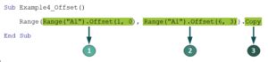 Image result for Excel VBA Range.offset Examples
