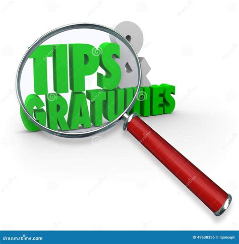 Tips Gratuity Word 3d Letters Money Cash Background Stock Photo ...