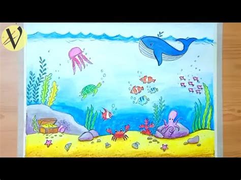 How to Draw Underwater scenery// How to Draw Water Animals - YouTube