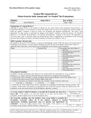 Fillable Online Section 504 Annual Review Fax Email Print - pdfFiller