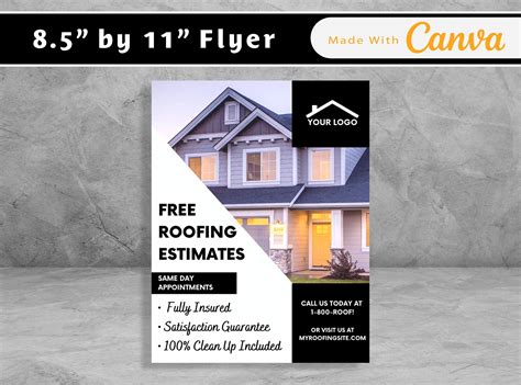 Roofing Estimates Flyer Template: Customizable Canva Design (digital ...