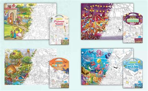 Giant Princess Castle Colouring Poster, Giant Circus Colouring