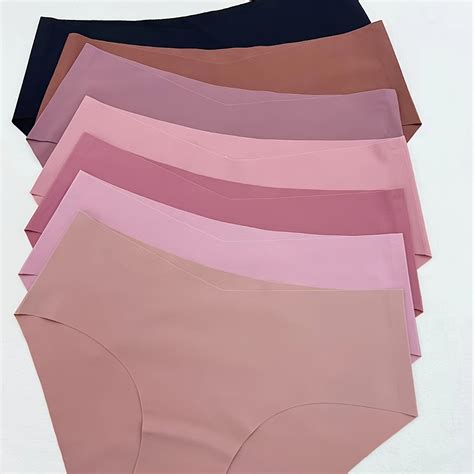 7 Pcs Women's Seamless Hipster Panties Comfortable Solid Bikini Briefs ...