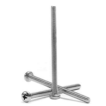 MroMax 30Pcs M4 x 60mm Pan Head Phillips Machine Screws, 304 Stainless ...