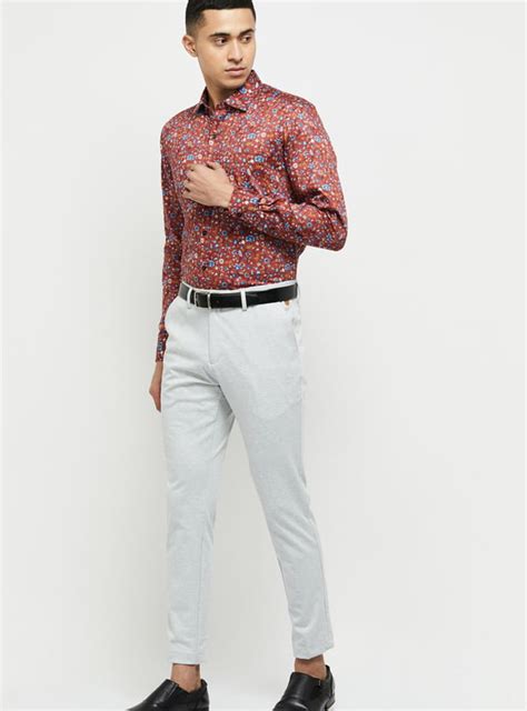 Buy Men Floral Print Full Sleeves Slim Fit Formal Shirt Online at just ...