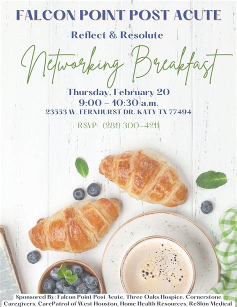 Falcon Point Post Acute will be kicking off our first networking ...