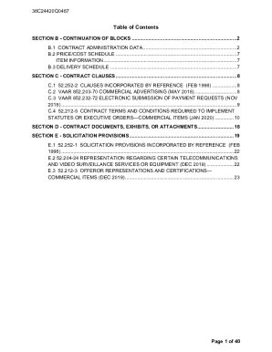 Fillable Online section b - continuation of sf 1449 blocks government ...