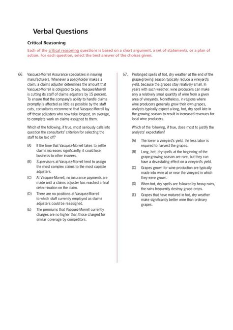 SOLUTION: Gmat verbal critical reasoning - Studypool