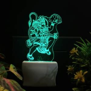 Gadgets World HANUMANJI Acrylic 3D Illusion RGB 7 Colour Changing LED ...