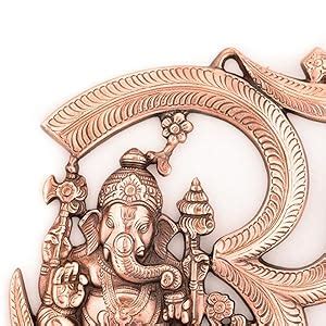 Buy eCraftIndia Metal Wall Hanging of Lord Ganesha with Om (LxWxH - 10 ...