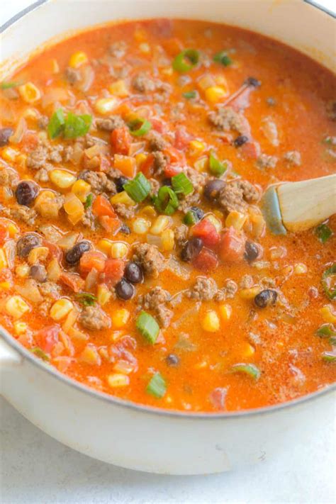 Creamy Beef Taco Soup | Greens & Chocolate