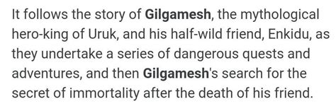The epic story of Gilgamesh - Brainly.in