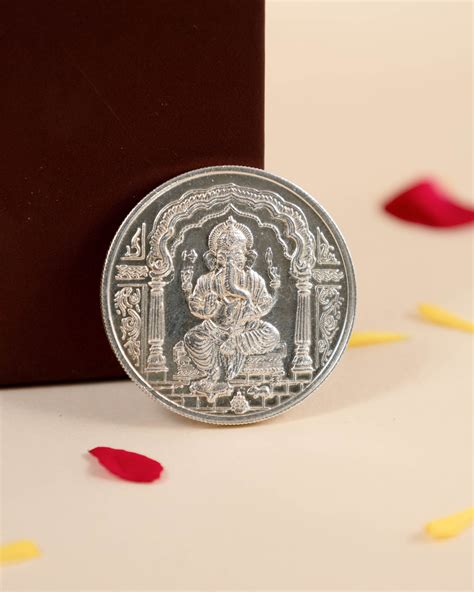 Ganesha Embossed Pure Silver Coin – Rutvi