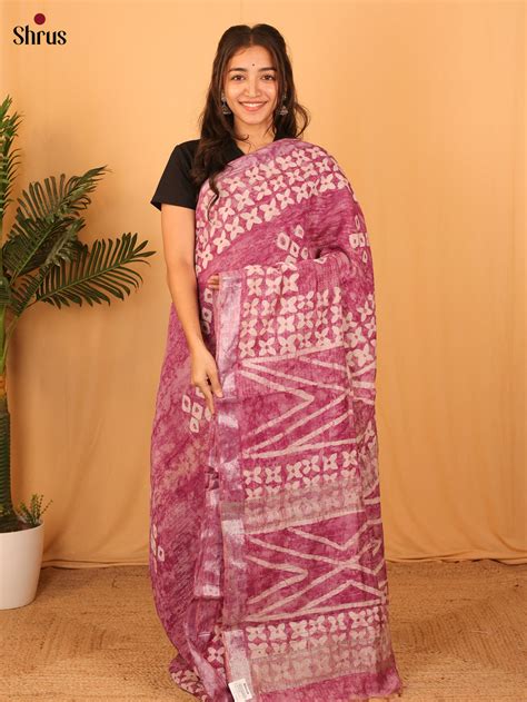 Purple- Semi Chanderi Saree
