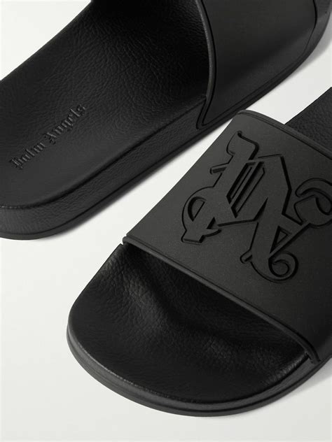 Palm Angels - Logo-Embossed Rubber Slides - Black Palm Angels