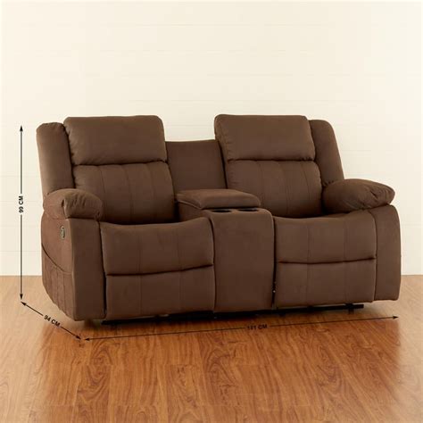 Buy Denver Faux Leather 2-Seater Recliner with Console and Glider ...