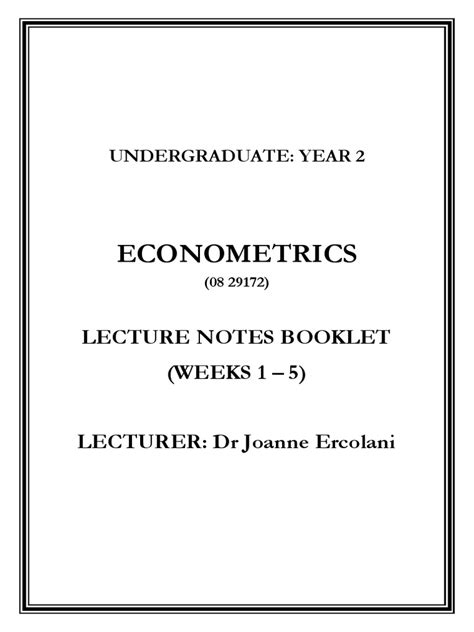 Econometrics Lecture Notes PDF 的图像结果